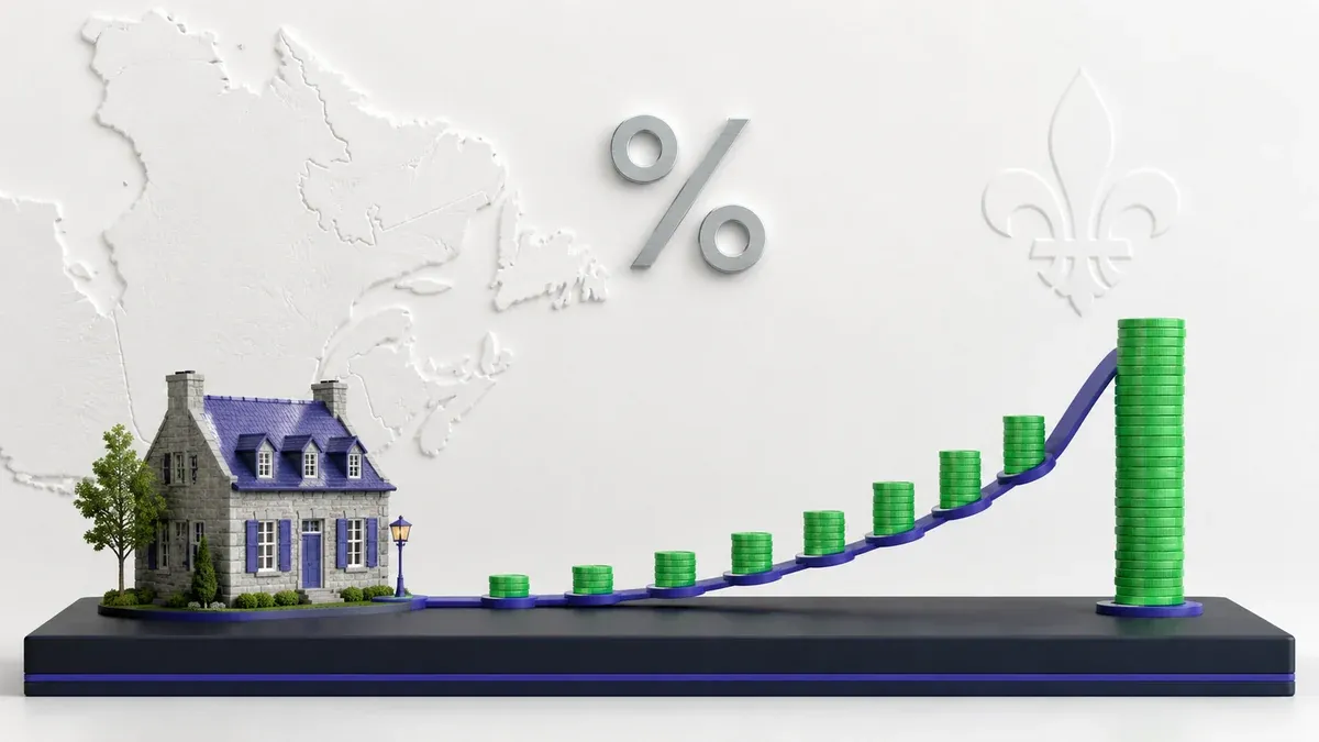 Calculateur prêt hypothécaire Québec 2026 : la formule du paiement (capital + intérêt, composition semestrielle) et un tableau d'amortissement expliqué pas à pas